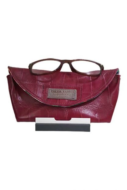 Brillenkoker Leer Donkerrood