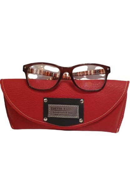 Brillenkoker Leer Rood