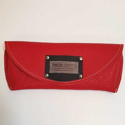 Brillenkoker Leer Rood - Afbeelding 2