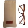 Brillenkoker Leer Beige Knijp