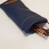 Brillenkoker Leer Blauw Knijp 2 - Afbeelding 2