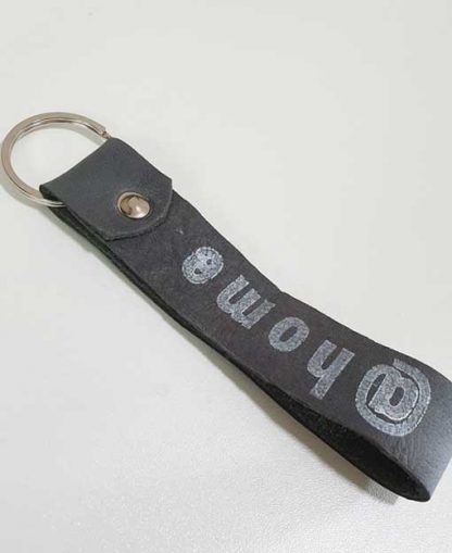 Sleutelhanger Leer Grijs AtHome - Afbeelding 2