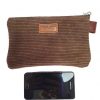 Etui/Make-up Tasje Leer Rib Bruin