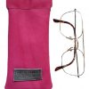 Brillenkoker Leer Roze Fuchsia Knijp