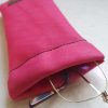 Brillenkoker Leer Roze Fuchsia Knijp - Afbeelding 2