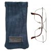 Brillenkoker Leer Blauw Croco