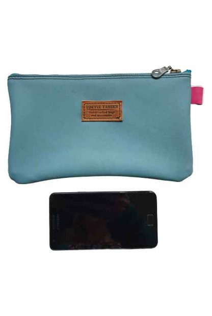Etui/Make-up Tasje Leer Aqua