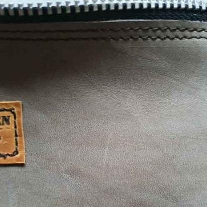 Etui/Make-up Tasje Leer Taupe - Afbeelding 3