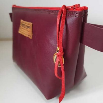 Make-up tas Leer Donkerrood/Aubergine - Afbeelding 2