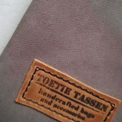Brillenkoker Leer Taupe Knijp - Afbeelding 3