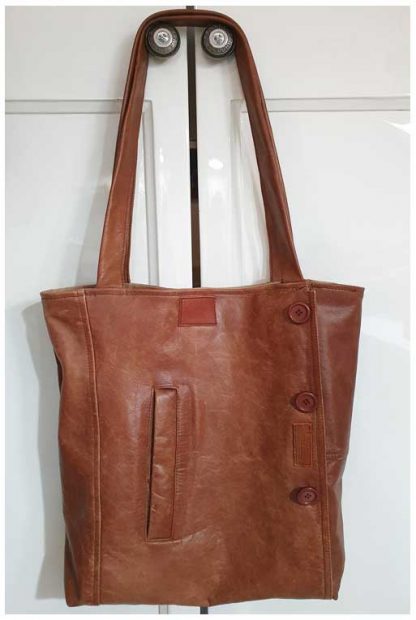 Damestas Leer Shopper Cognac met Zak