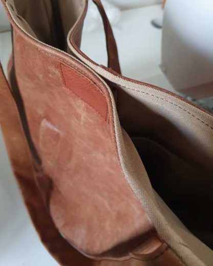 Damestas Leer Shopper Cognac met Zak - Afbeelding 3