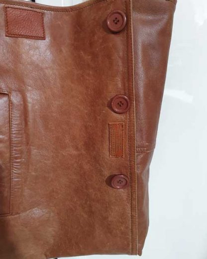 Damestas Leer Shopper Cognac met Zak - Afbeelding 5