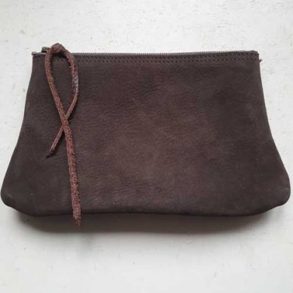 Etui/Make-up Tasje Leer Streep Bruin - Afbeelding 4