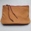 Etui/Make-up Tasje Leer Streep Oranje Rood - Afbeelding 2