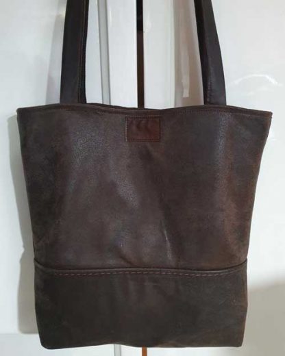 Damestas Leer Shopper Bruin met Zak - Afbeelding 5