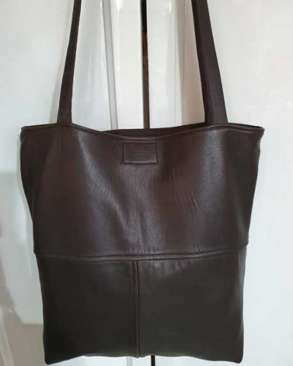 Damestas Leer Shopper Bruin met Zak - Afbeelding 2