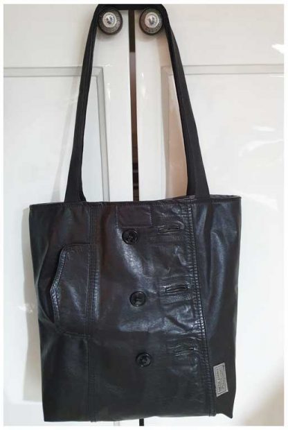 Damestas Leer Shopper Zwart met Zak