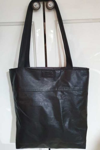 Damestas Leer Shopper Zwart met Zak - Afbeelding 2