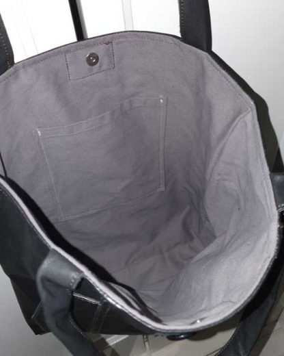 Damestas Leer Shopper Zwart met Zak - Afbeelding 5