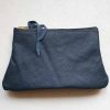 Etui/Make-up Tasje Leer Streep Blauw - Afbeelding 2