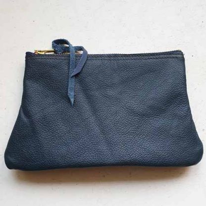 Etui/Make-up Tasje Leer Streep Blauw - Afbeelding 2