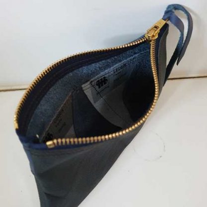 Etui/Make-up Tasje Leer Streep Blauw - Afbeelding 4