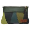 Etui/Make-up Tasje Leer Streep Groen
