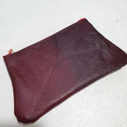 Etui/Make-up Tasje Leer Streep Rood - Afbeelding 2