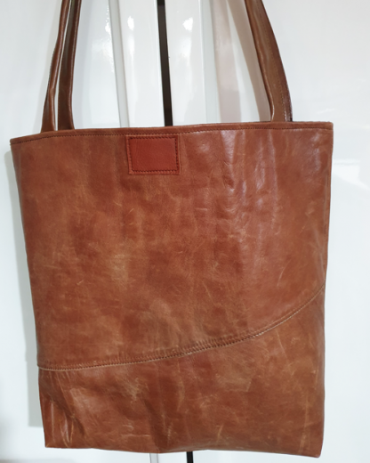 Damestas Leer Shopper Cognac met Zak 2 - Afbeelding 2