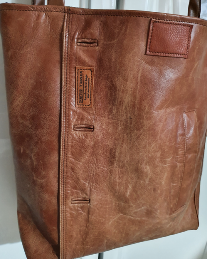 Damestas Leer Shopper Cognac met Zak 2 - Afbeelding 3