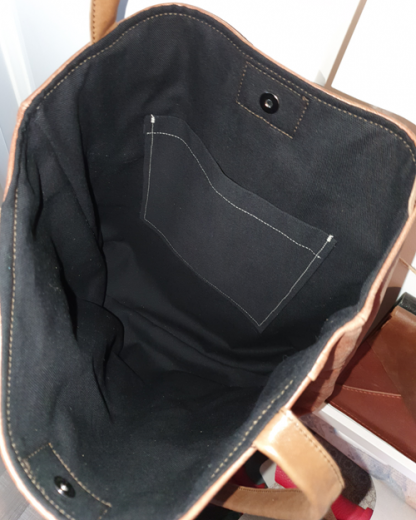 Damestas Leer Shopper Cognac met Zak 2 - Afbeelding 5