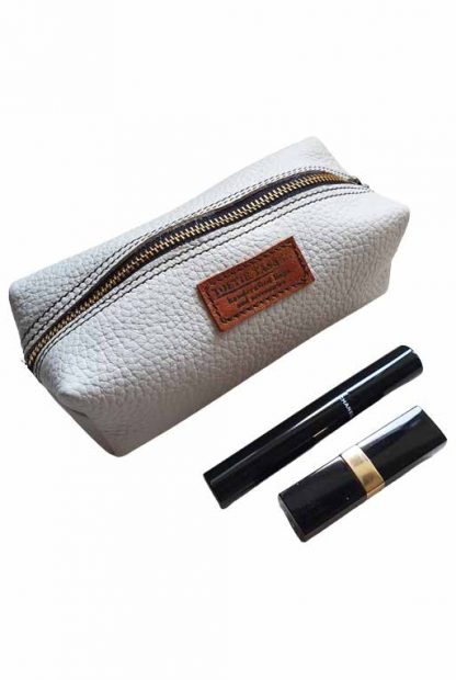 Etui/Make-up Tasje Leer Rol Wit