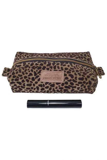 Etui/Make-up Tasje Leer Panter