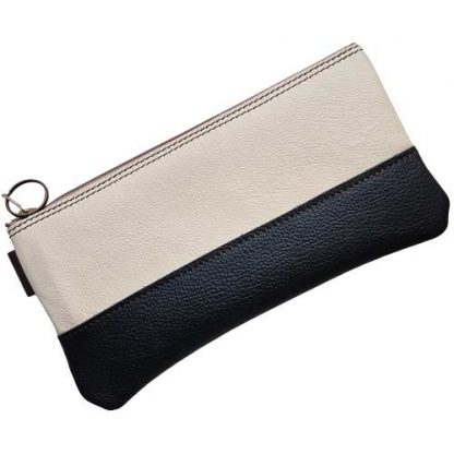 Etui/Make-up Tasje Leer Beige-Bruin-Zwart - Afbeelding 2