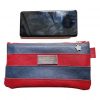 Etui/Make-up Tasje Leer Rood Blauw