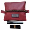Make-up Tasje Leer Rood Plat