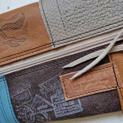Etui/Make-up Tasje Leer Patchwork Multi1 - Afbeelding 4