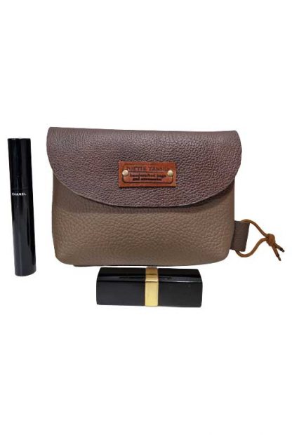 Make-up Tasje/Clutch leer Bruin