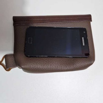 Make-up Tasje/Clutch leer Bruin - Afbeelding 2