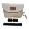 Make-up Tasje/Clutch leer Creme