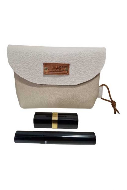 Make-up Tasje/Clutch leer Creme