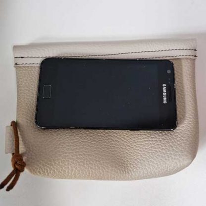 Make-up Tasje/Clutch leer Creme - Afbeelding 2