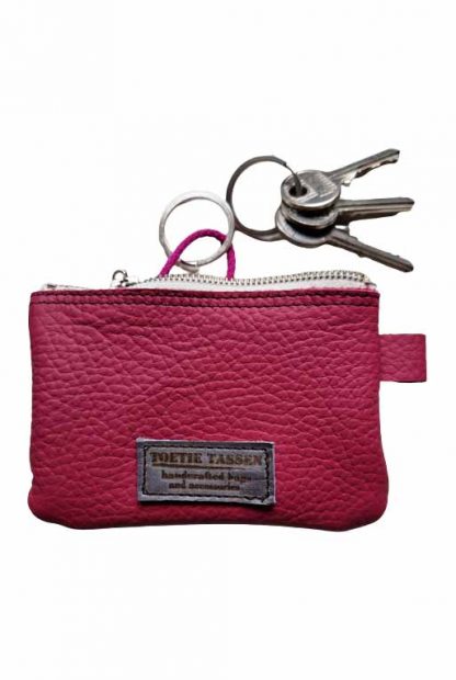 Sleutelmapje Leer Fuchsia Roze