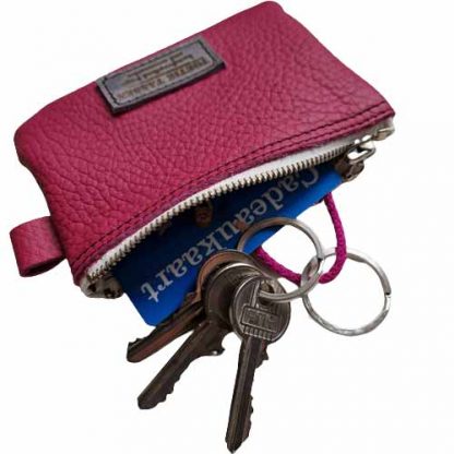 Sleutelmapje Leer Fuchsia Roze - Afbeelding 3