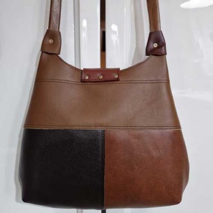 Tas Leer Bruin Patchwork 1A - Afbeelding 2
