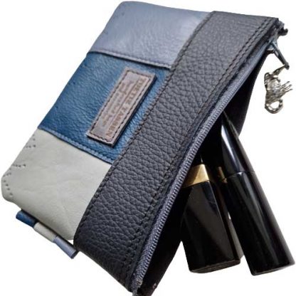 Etui/Make-up Tasje Leer Blauwtinten - Afbeelding 3