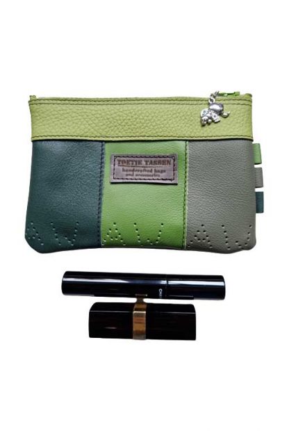 Etui/Make-up Tasje Leer Groentinten