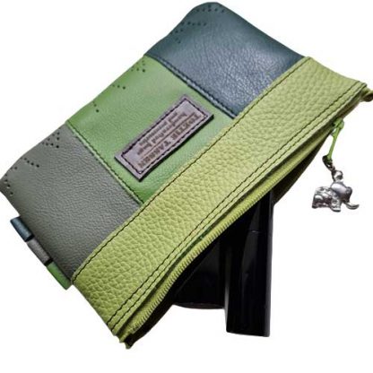 Etui/Make-up Tasje Leer Groentinten - Afbeelding 3