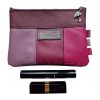 Etui/Make-up Tasje Leer Roze Paars Aubergine